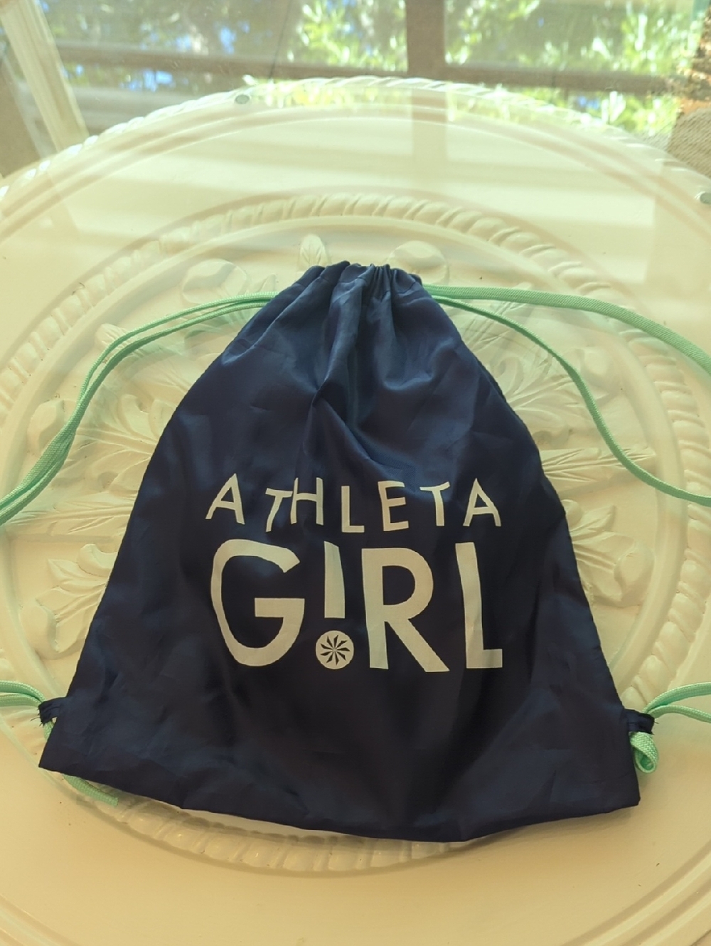 Athleta Girl Navy Drawstring Gym Bag
